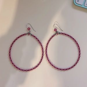 Funky chunky beaded hoops